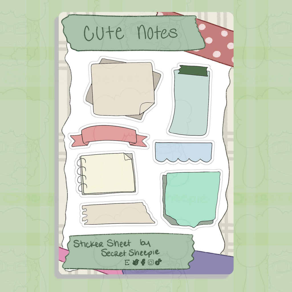 Cute Notes Sticker Sheet