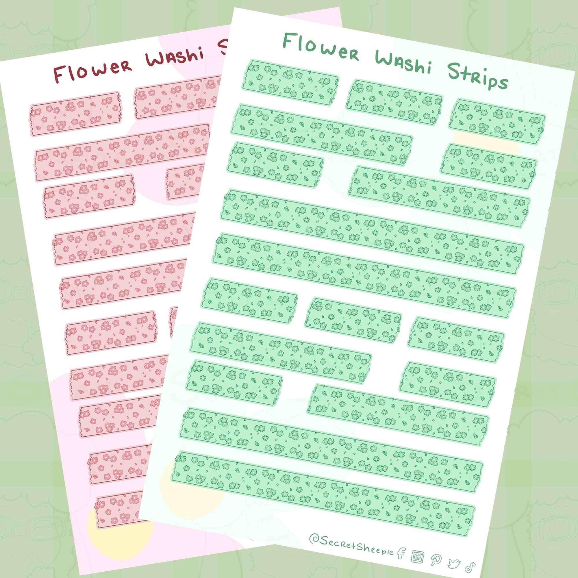 Flower Washi Strip Stickers