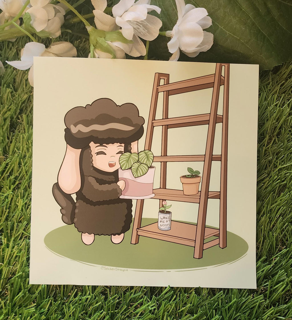 Sheepie Green Thumb Art Print
