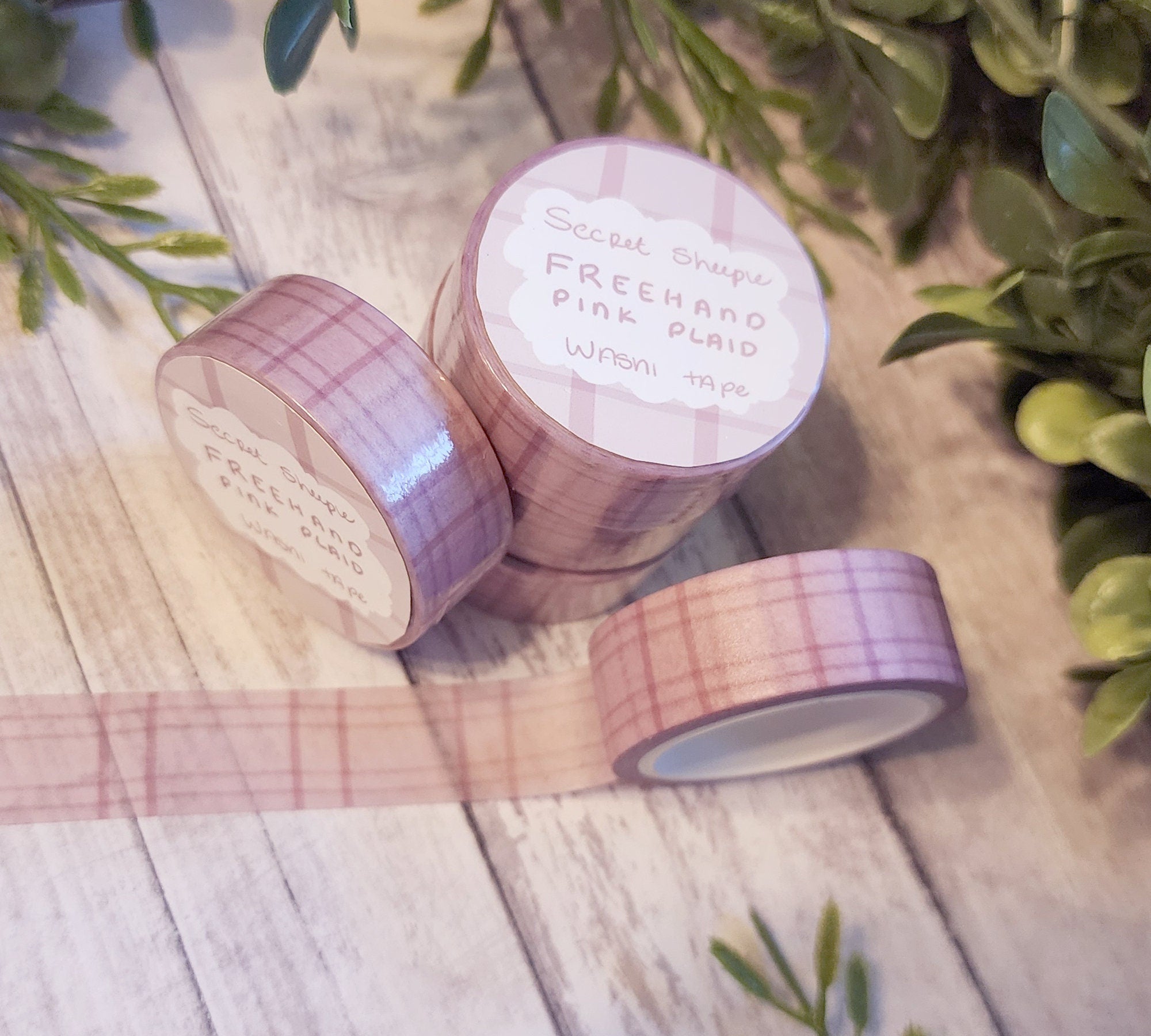 Cozy Pink Plaid Washi Tape