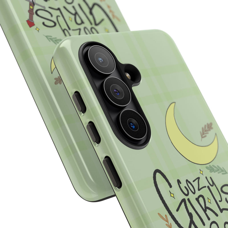 Cozy Girls Read Phone Case — Green Moonlit Reading Design