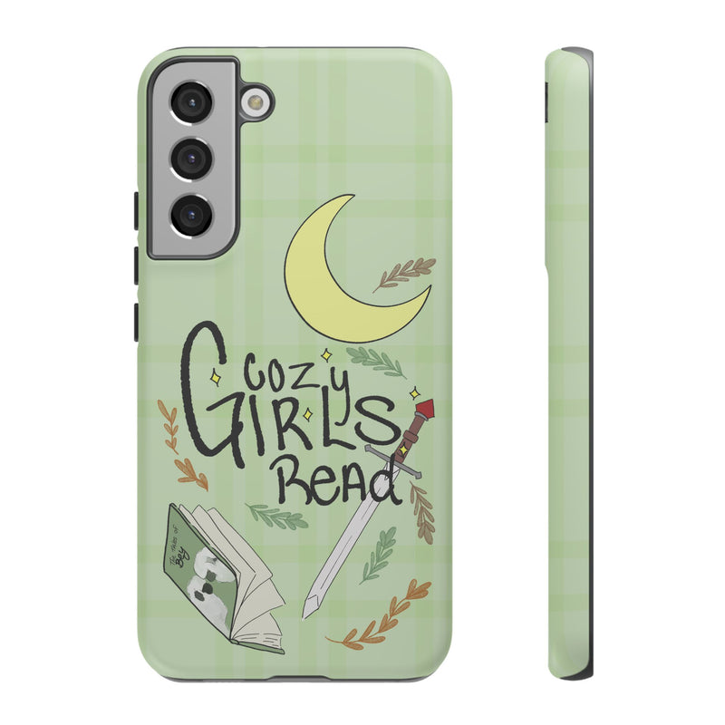 Cozy Girls Read Phone Case — Green Moonlit Reading Design