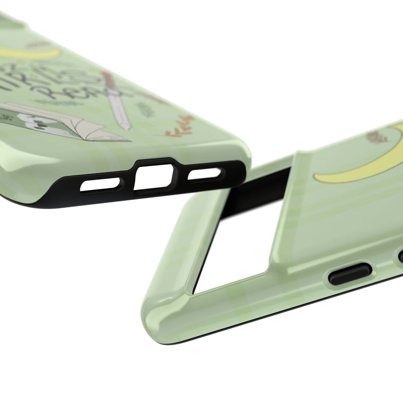 Cozy Girls Read Phone Case — Green Moonlit Reading Design