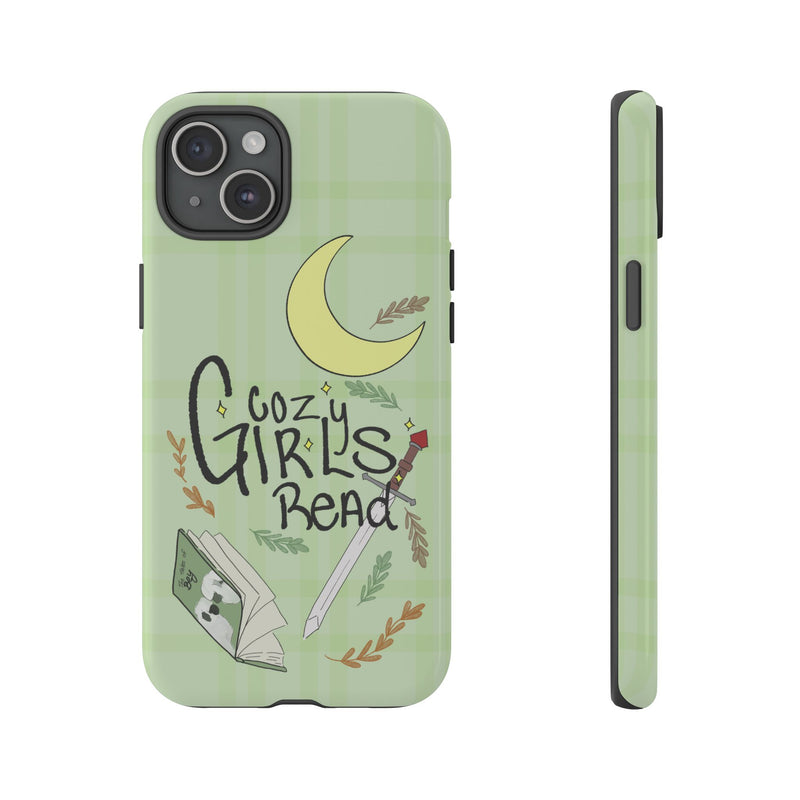 Cozy Girls Read Phone Case — Green Moonlit Reading Design