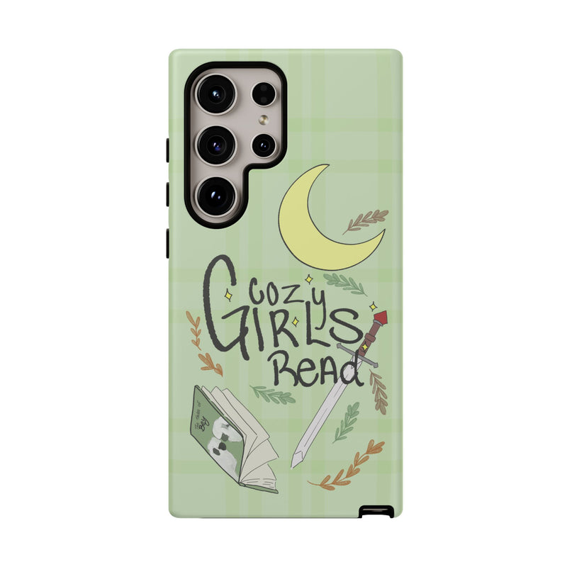 Cozy Girls Read Phone Case — Green Moonlit Reading Design