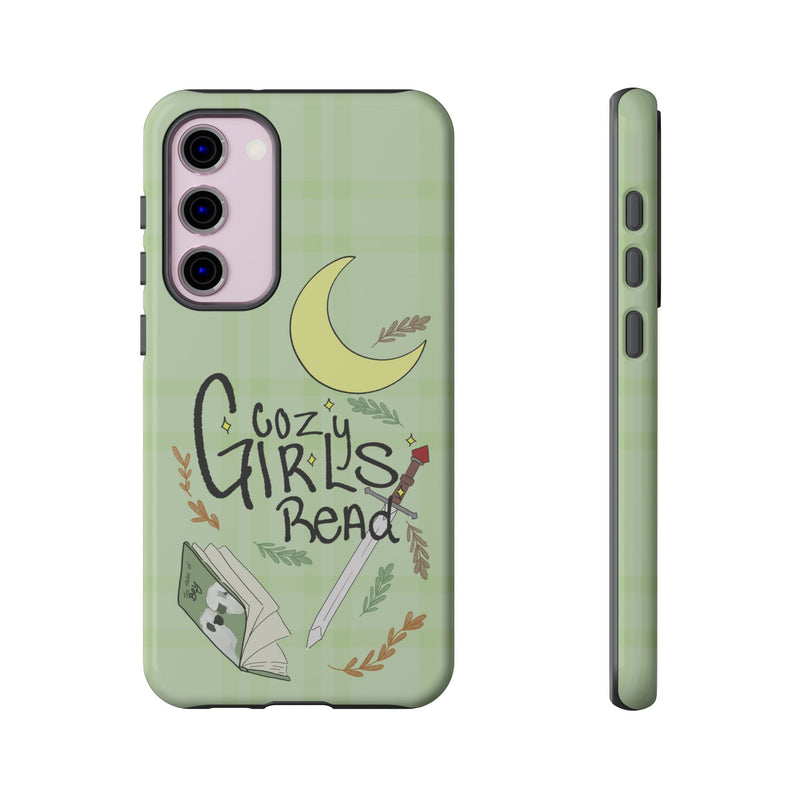 Cozy Girls Read Phone Case — Green Moonlit Reading Design