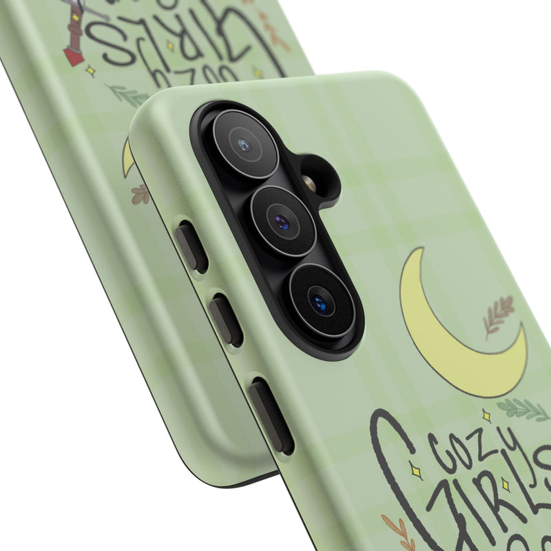 Cozy Girls Read Phone Case — Green Moonlit Reading Design