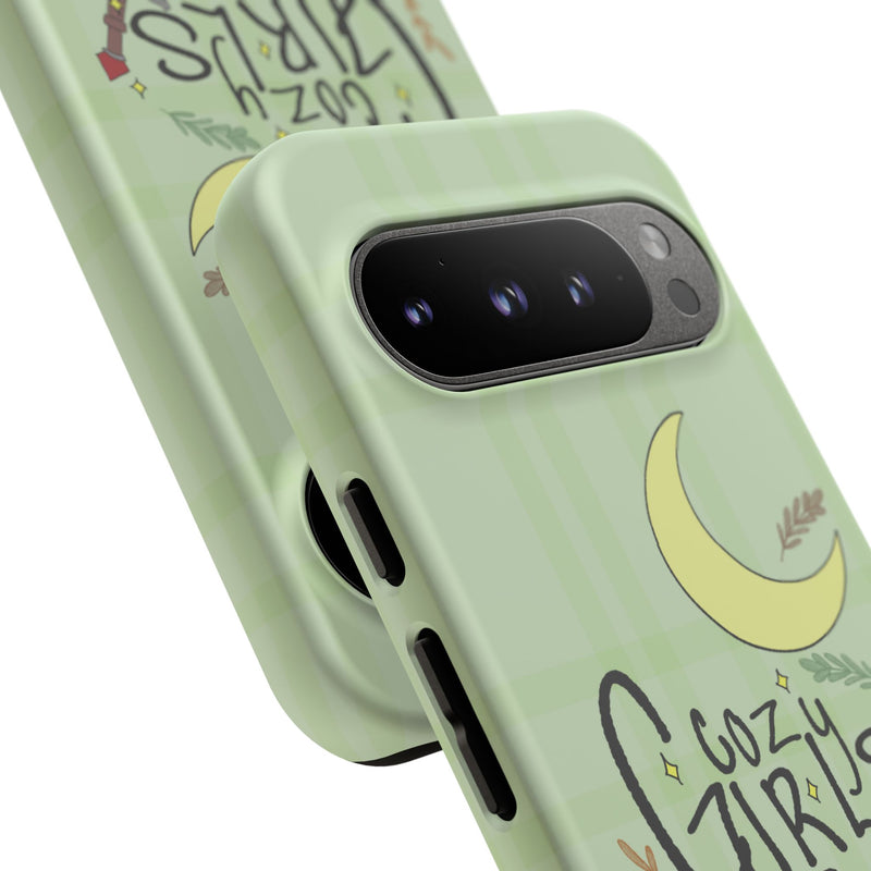 Cozy Girls Read Phone Case — Green Moonlit Reading Design