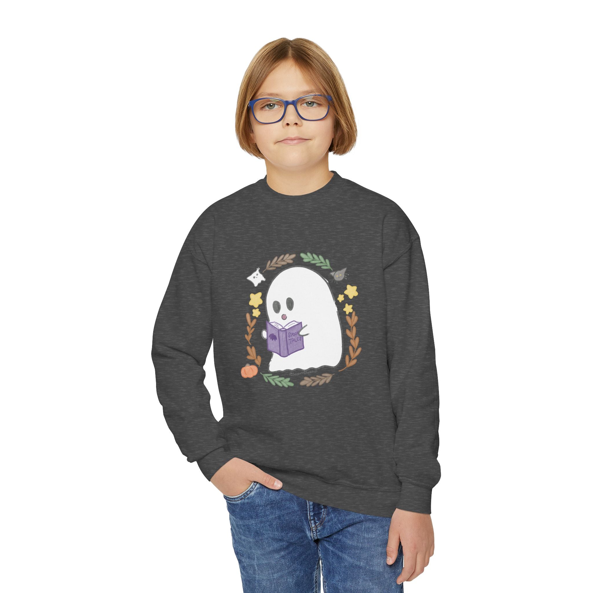 Ghostie Bookworm Youth Crewneck