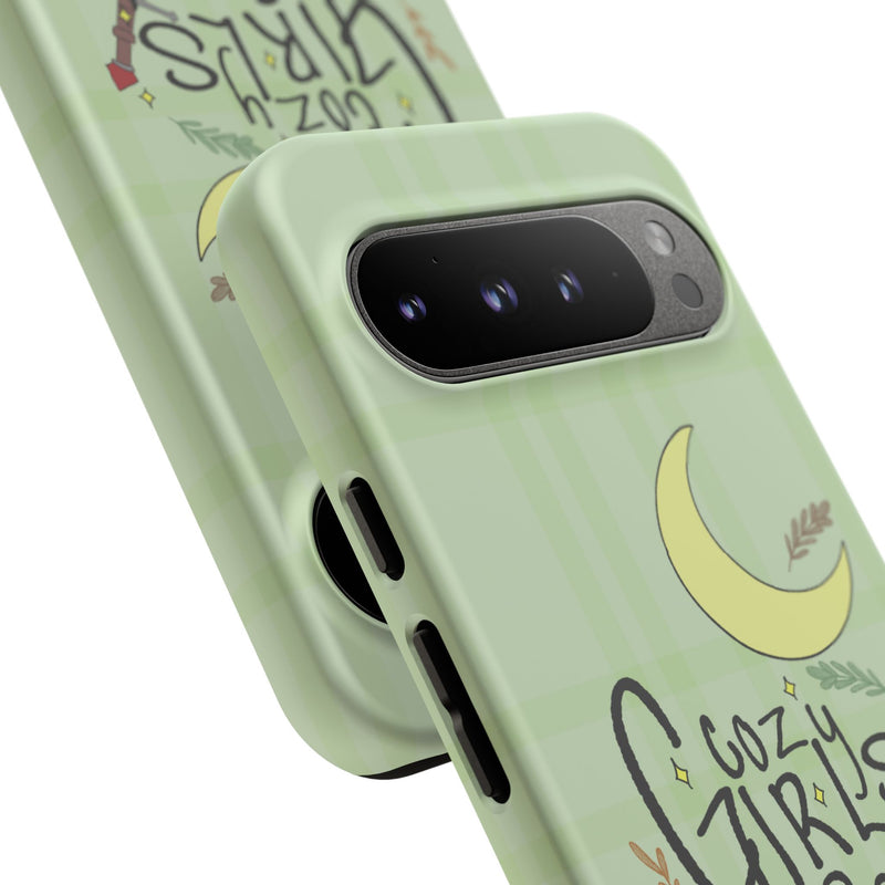Cozy Girls Read Phone Case — Green Moonlit Reading Design