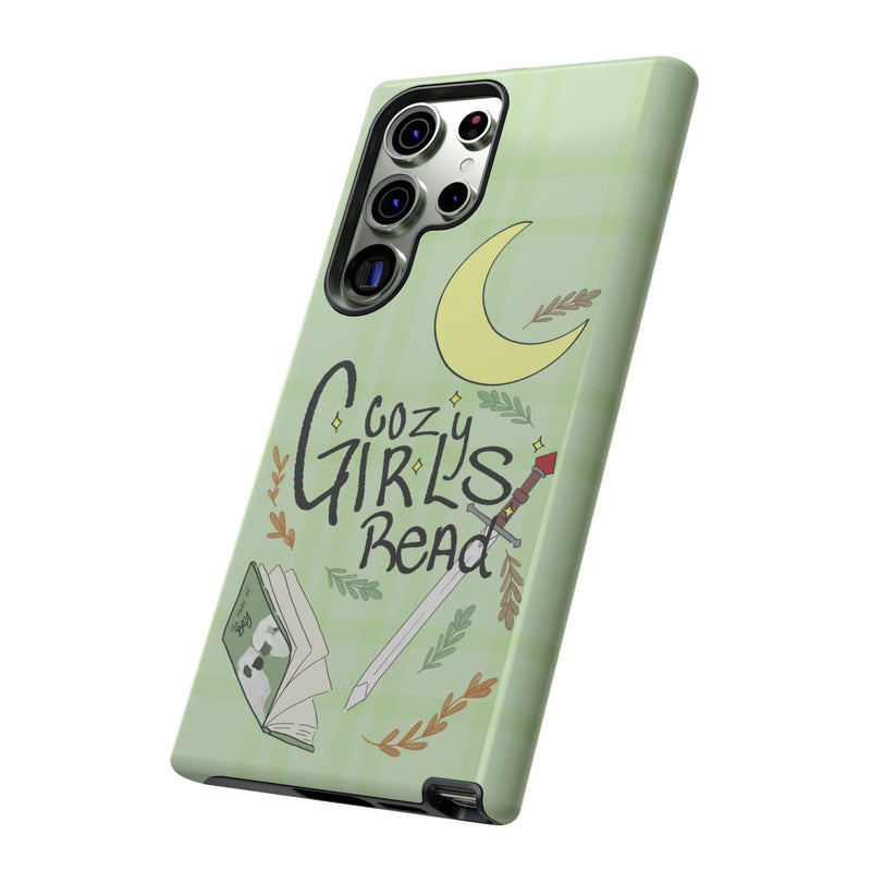 Cozy Girls Read Phone Case — Green Moonlit Reading Design