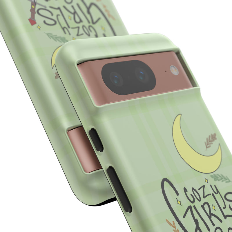 Cozy Girls Read Phone Case — Green Moonlit Reading Design