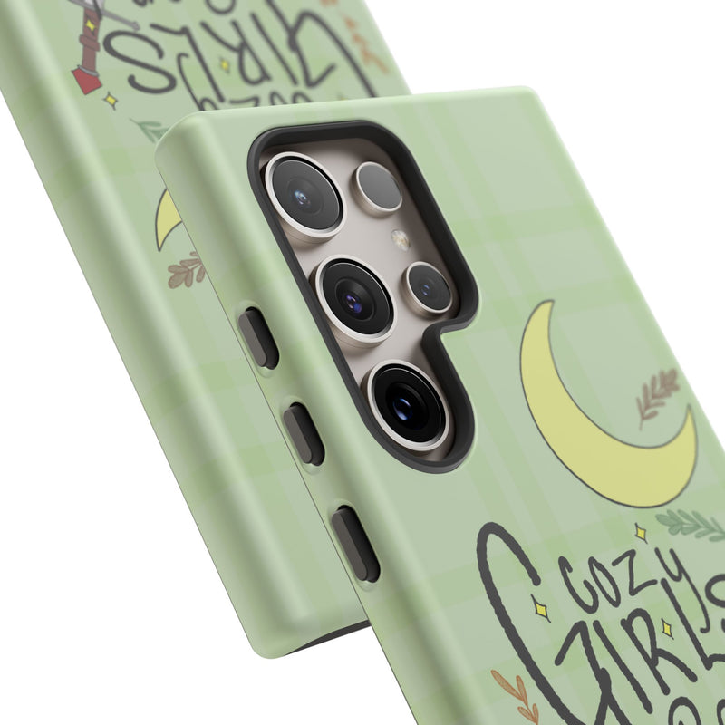 Cozy Girls Read Phone Case — Green Moonlit Reading Design