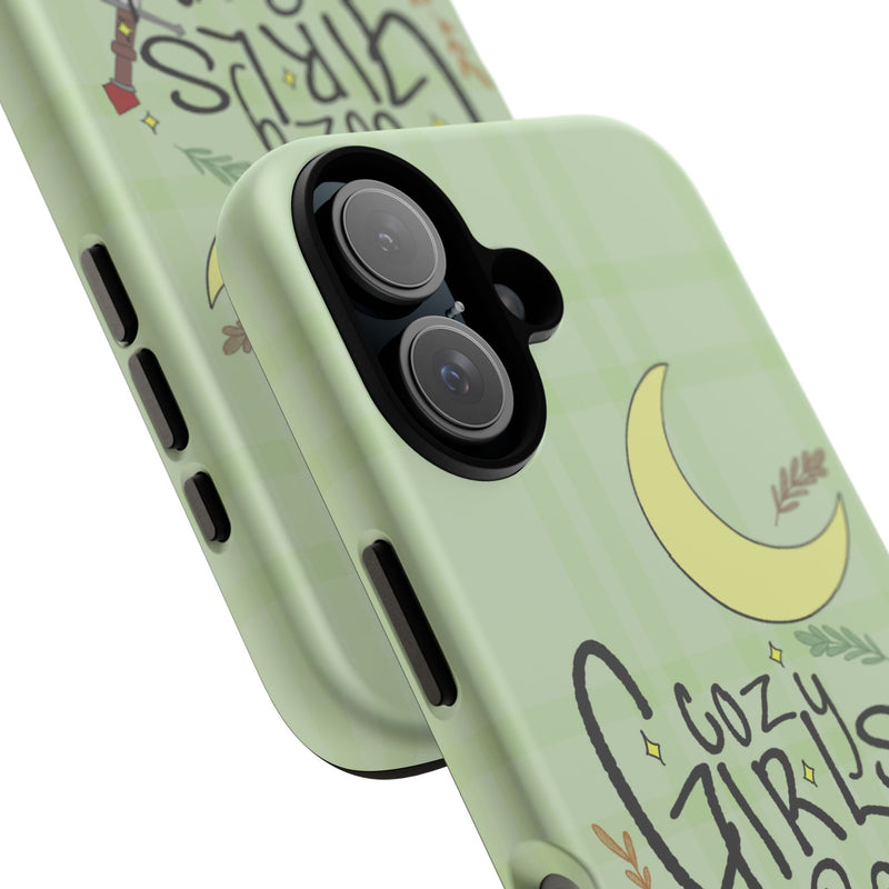 Cozy Girls Read Phone Case — Green Moonlit Reading Design