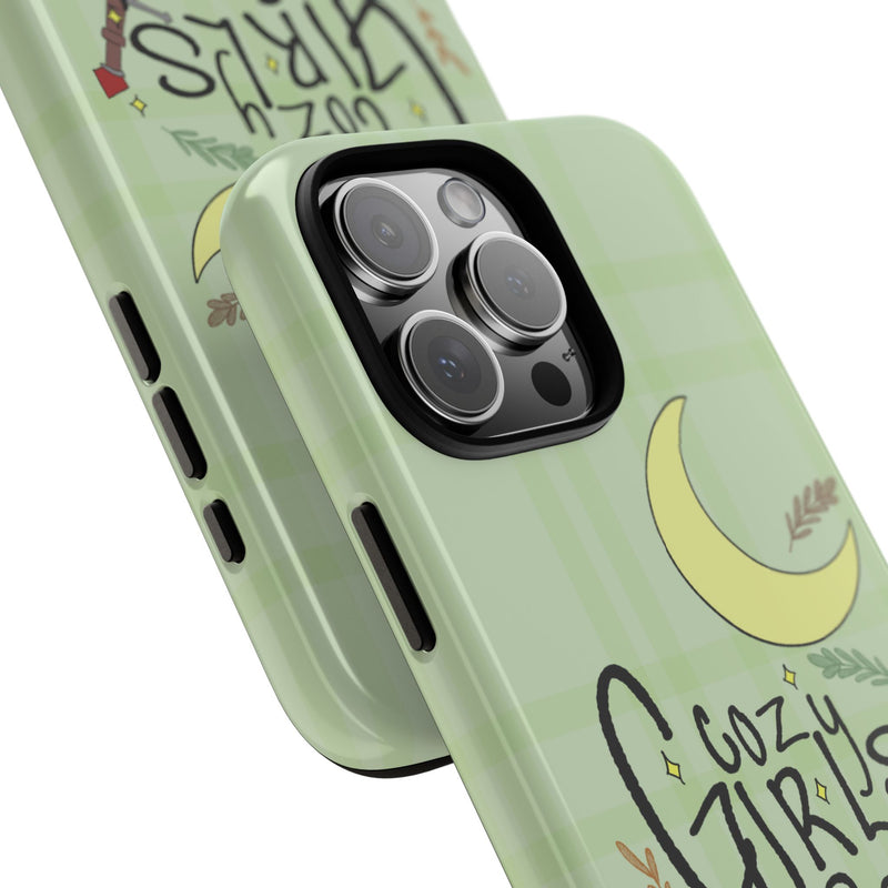 Cozy Girls Read Phone Case — Green Moonlit Reading Design