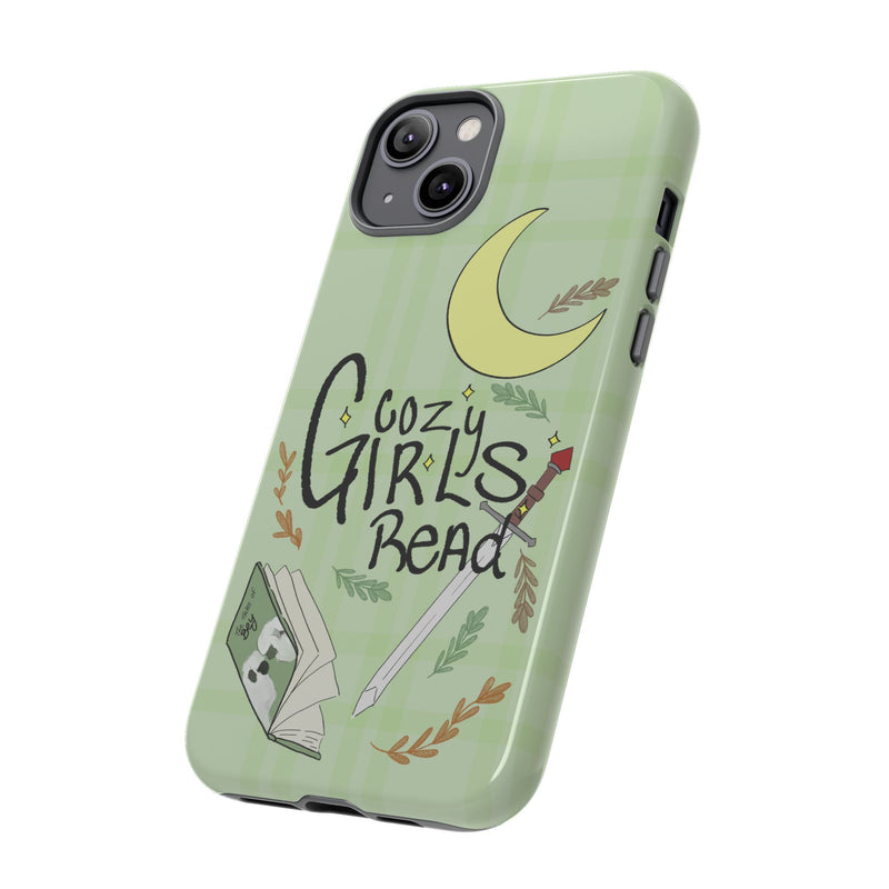 Cozy Girls Read Phone Case — Green Moonlit Reading Design