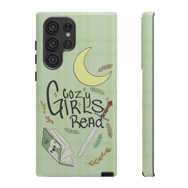 Cozy Girls Read Phone Case — Green Moonlit Reading Design