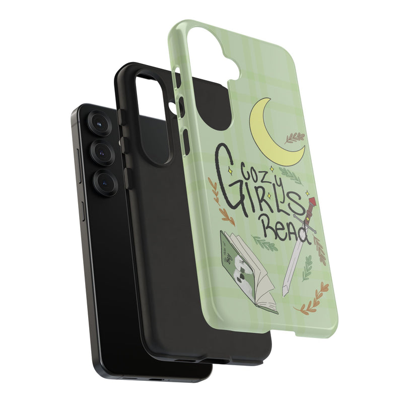 Cozy Girls Read Phone Case — Green Moonlit Reading Design