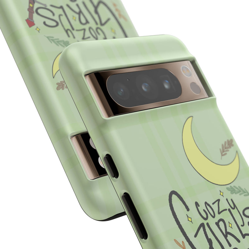 Cozy Girls Read Phone Case — Green Moonlit Reading Design