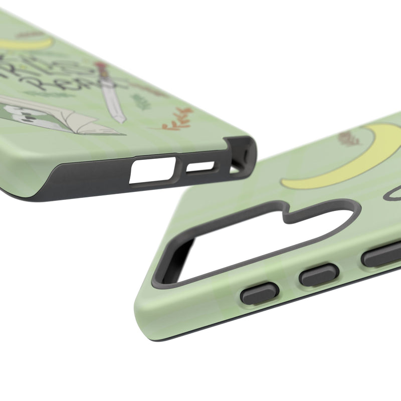 Cozy Girls Read Phone Case — Green Moonlit Reading Design