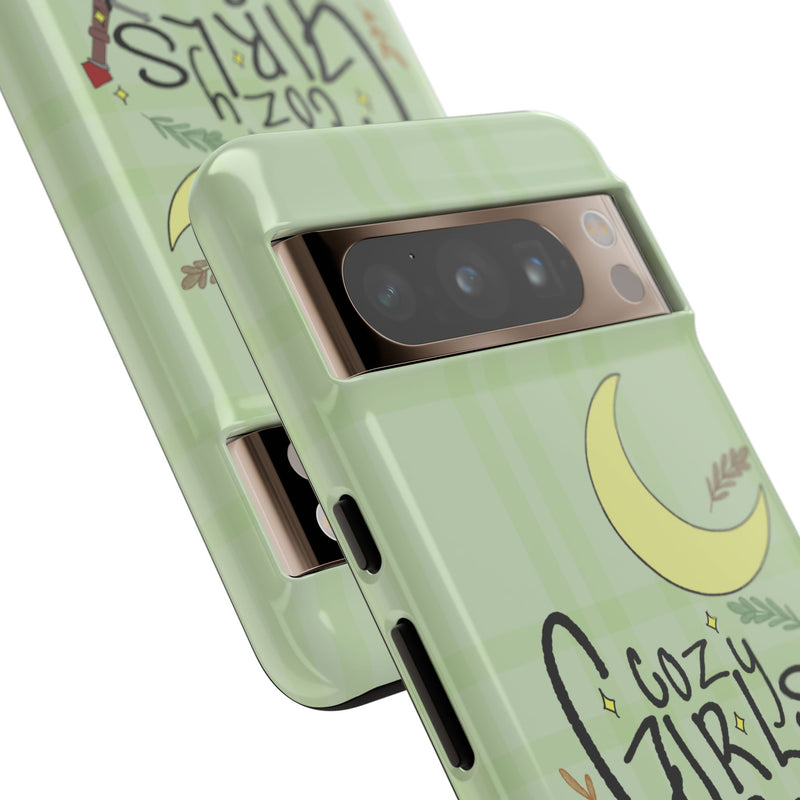 Cozy Girls Read Phone Case — Green Moonlit Reading Design