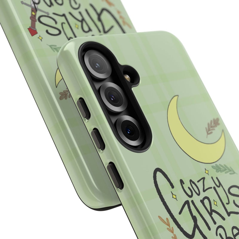 Cozy Girls Read Phone Case — Green Moonlit Reading Design
