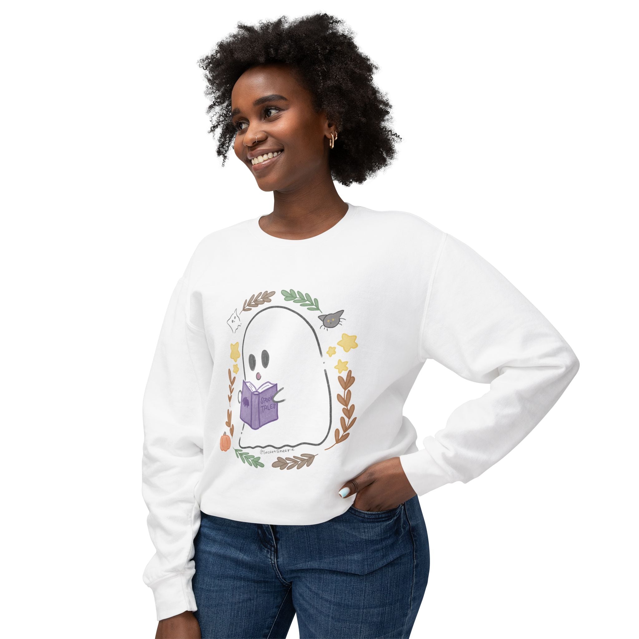 Ghostie Bookworm Cozy Crewneck