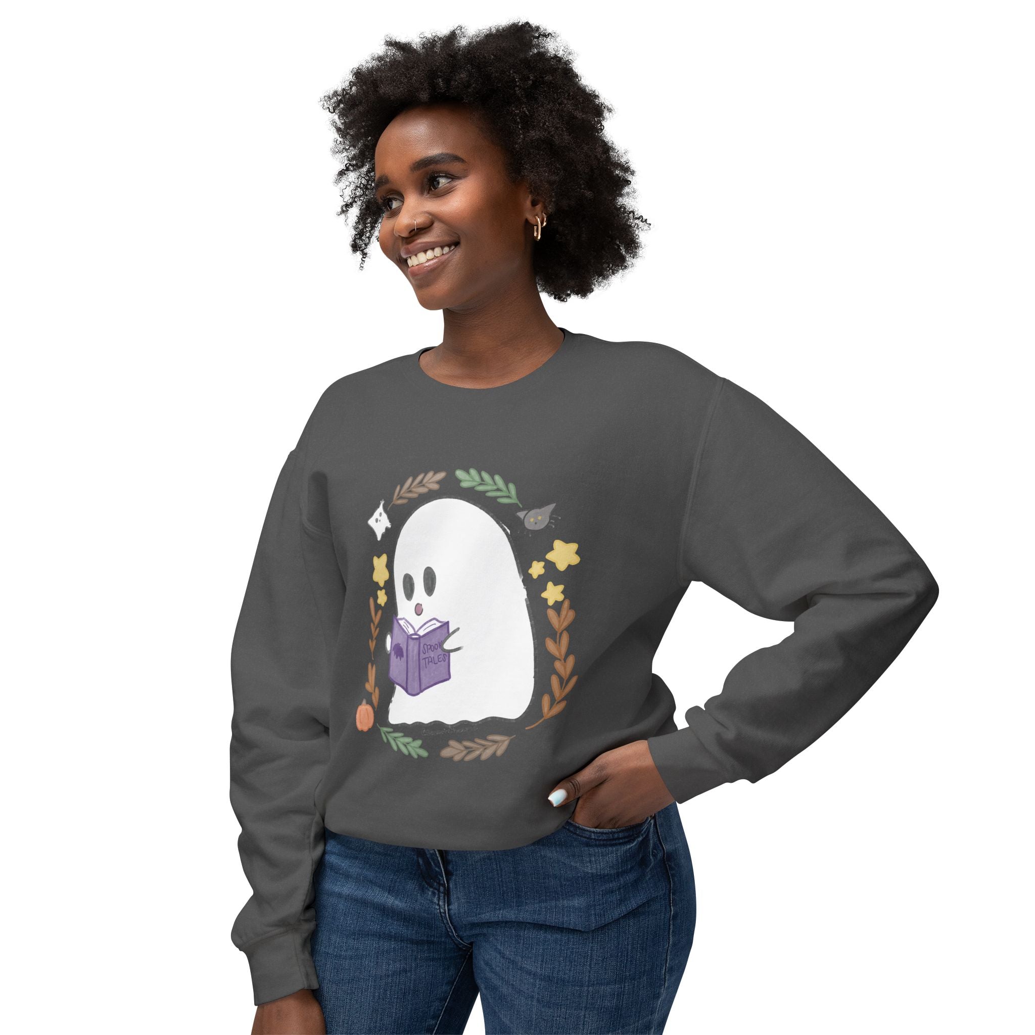 Ghostie Bookworm Cozy Crewneck