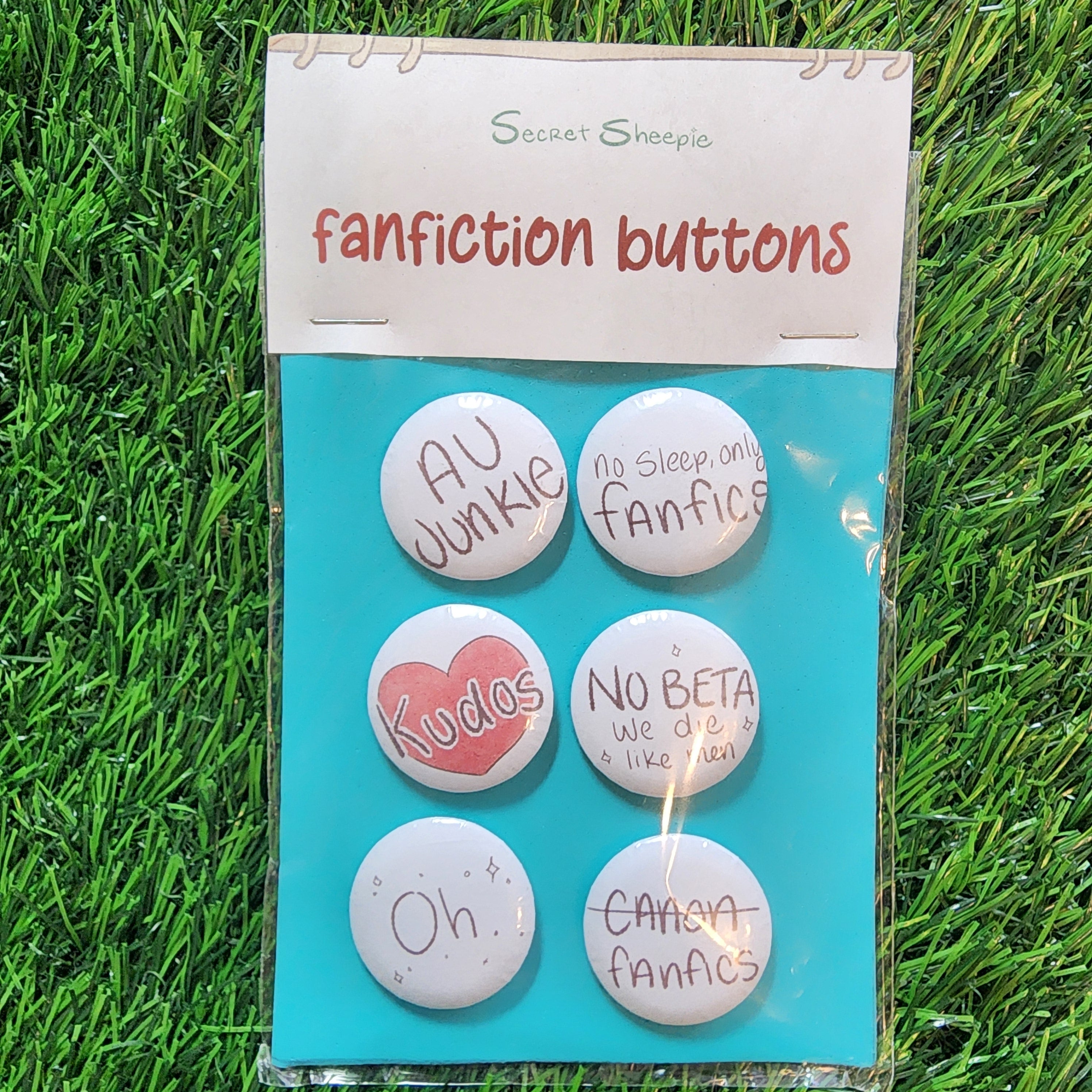 Fanfiction Badge Pin Set
