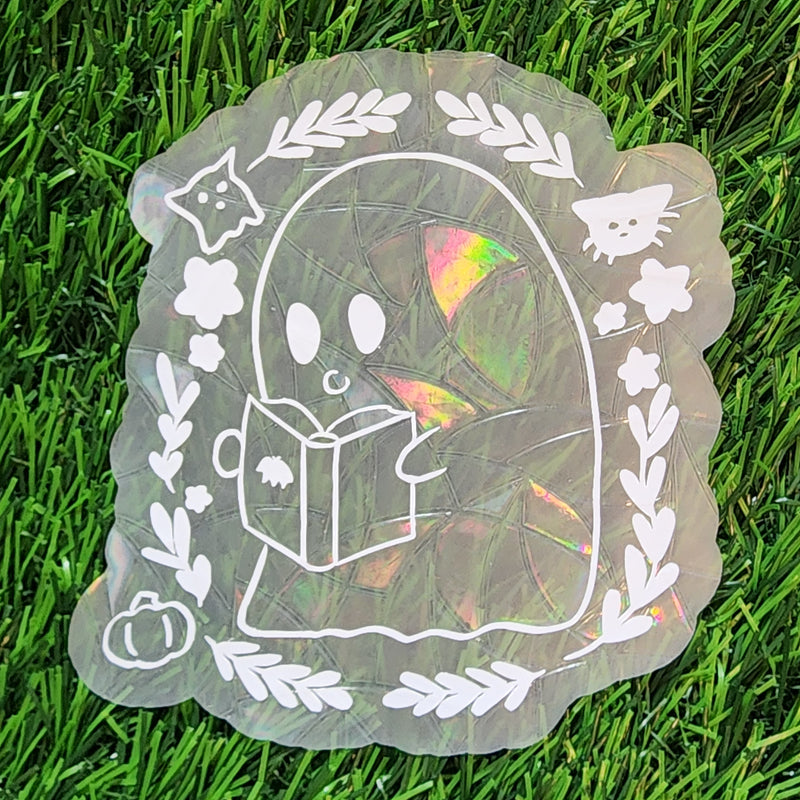 Ghost Bookworm Suncatcher