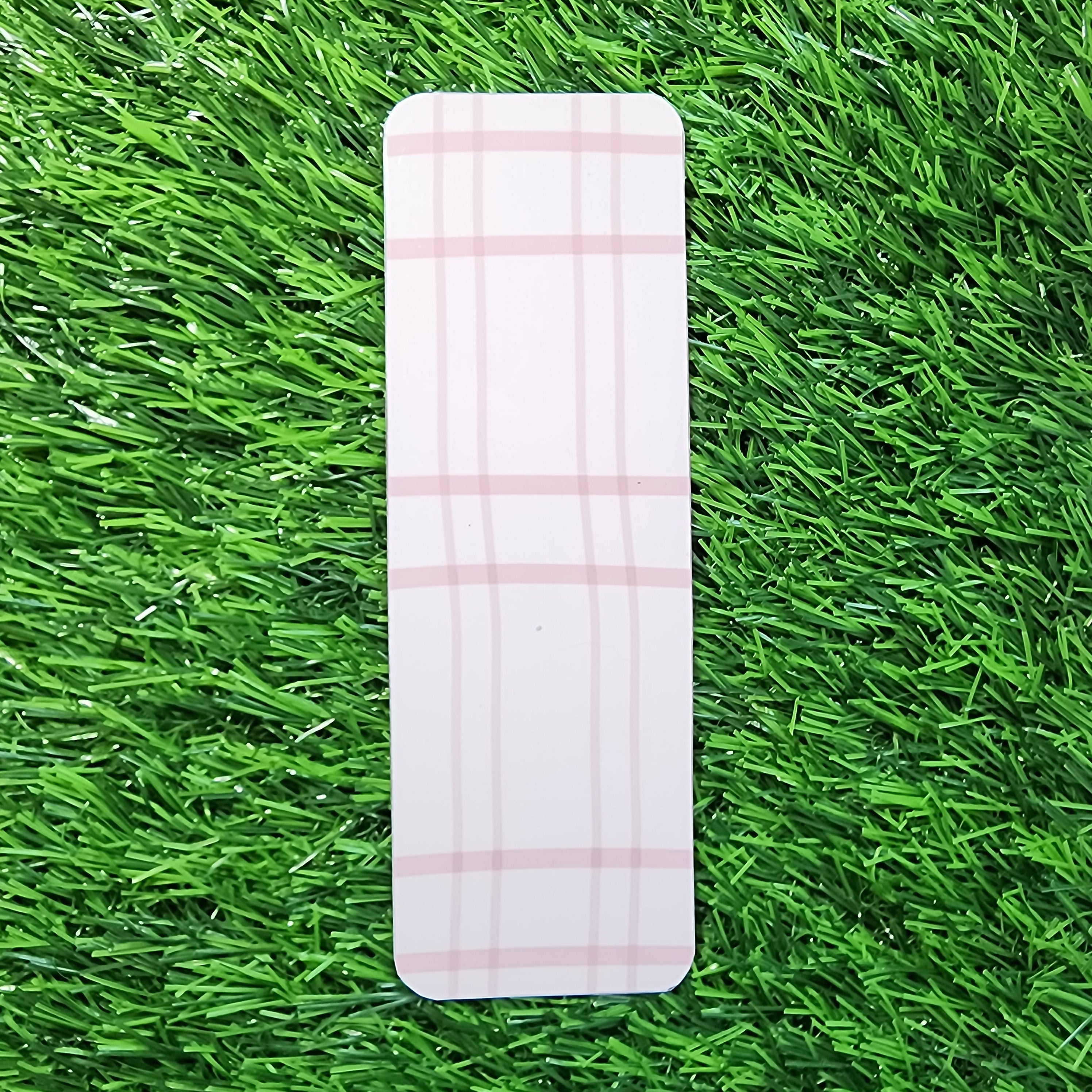 Pink Plaid Bookmark