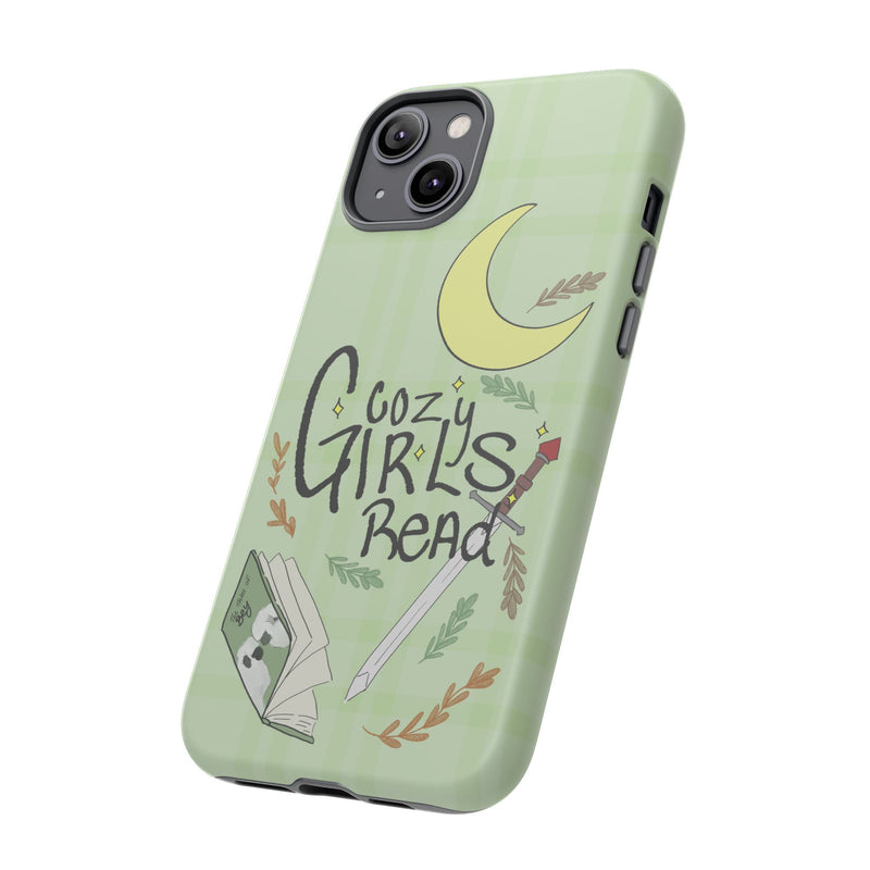 Cozy Girls Read Phone Case — Green Moonlit Reading Design