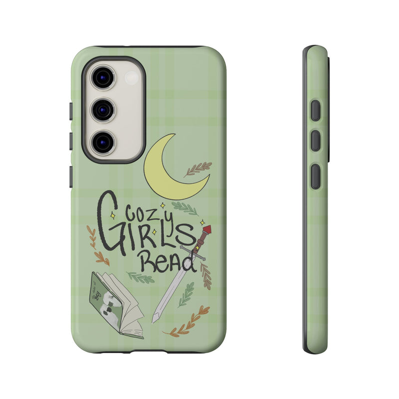 Cozy Girls Read Phone Case — Green Moonlit Reading Design