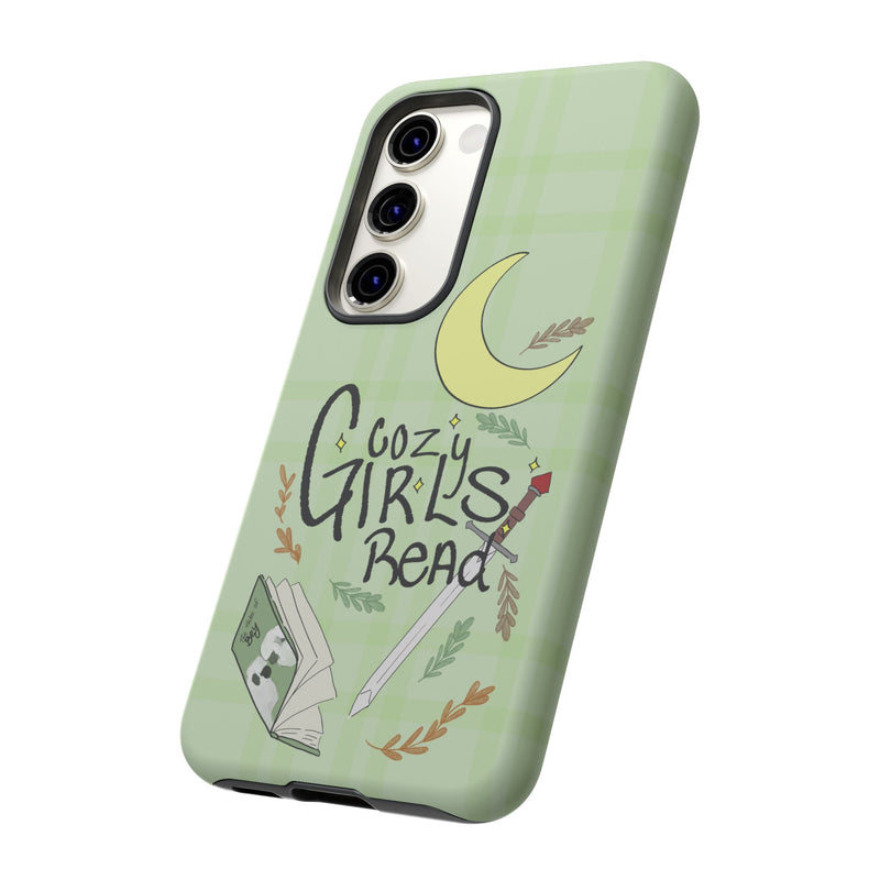 Cozy Girls Read Phone Case — Green Moonlit Reading Design
