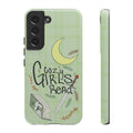 Cozy Girls Read Phone Case — Green Moonlit Reading Design