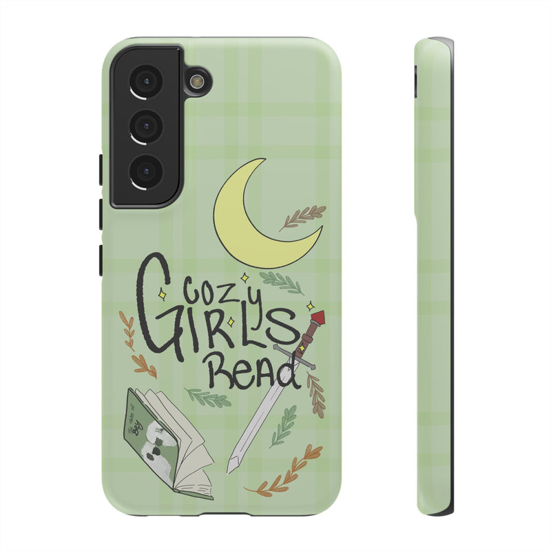 Cozy Girls Read Phone Case — Green Moonlit Reading Design