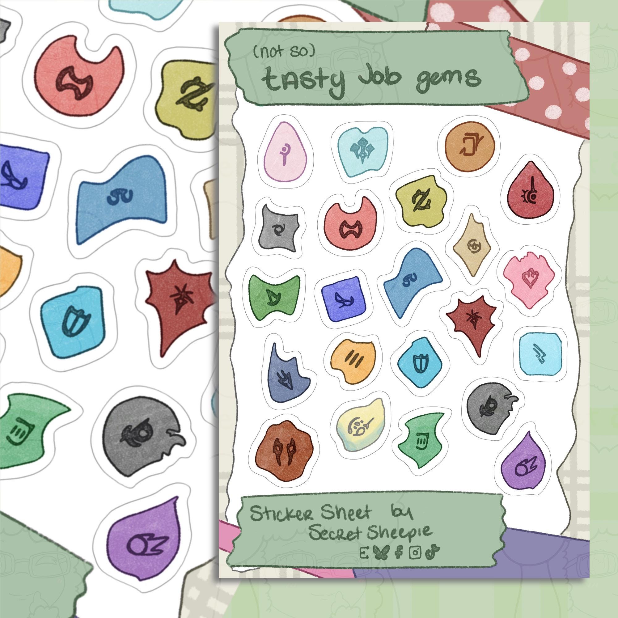 Kawaii Tasty Job Stone Stickers