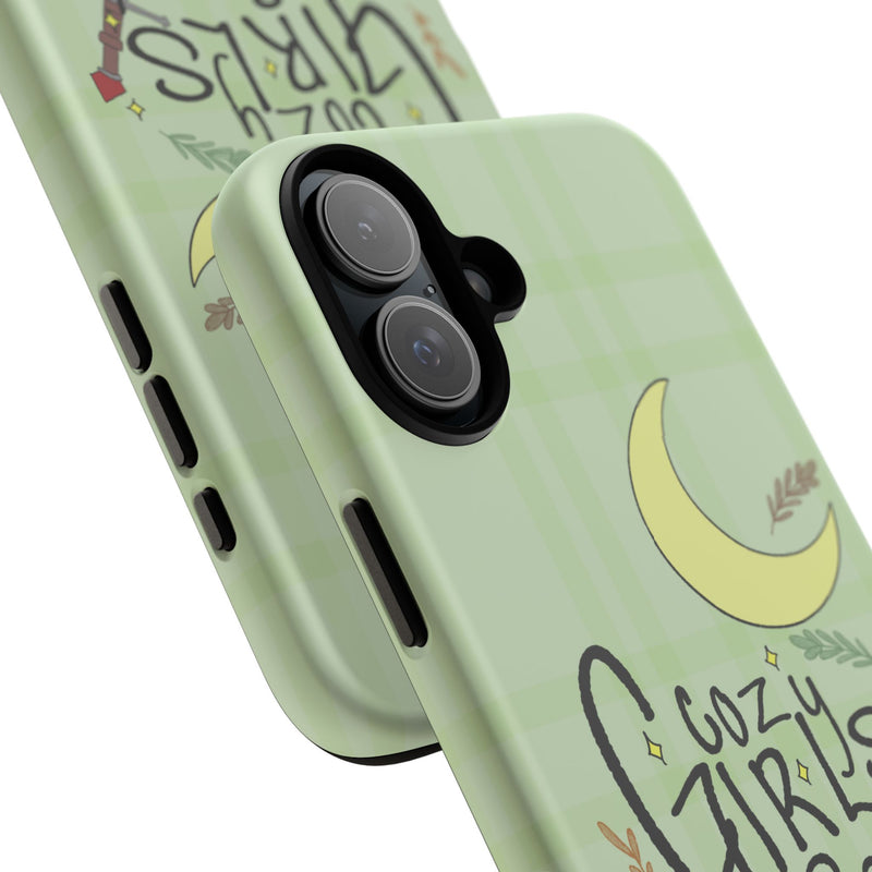 Cozy Girls Read Phone Case — Green Moonlit Reading Design