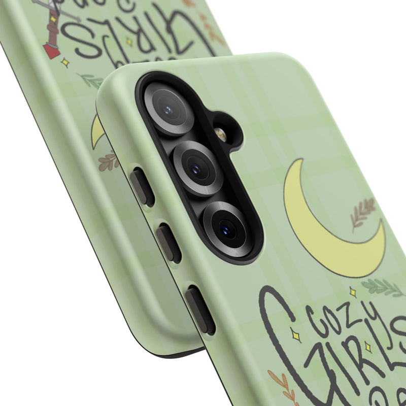 Cozy Girls Read Phone Case — Green Moonlit Reading Design
