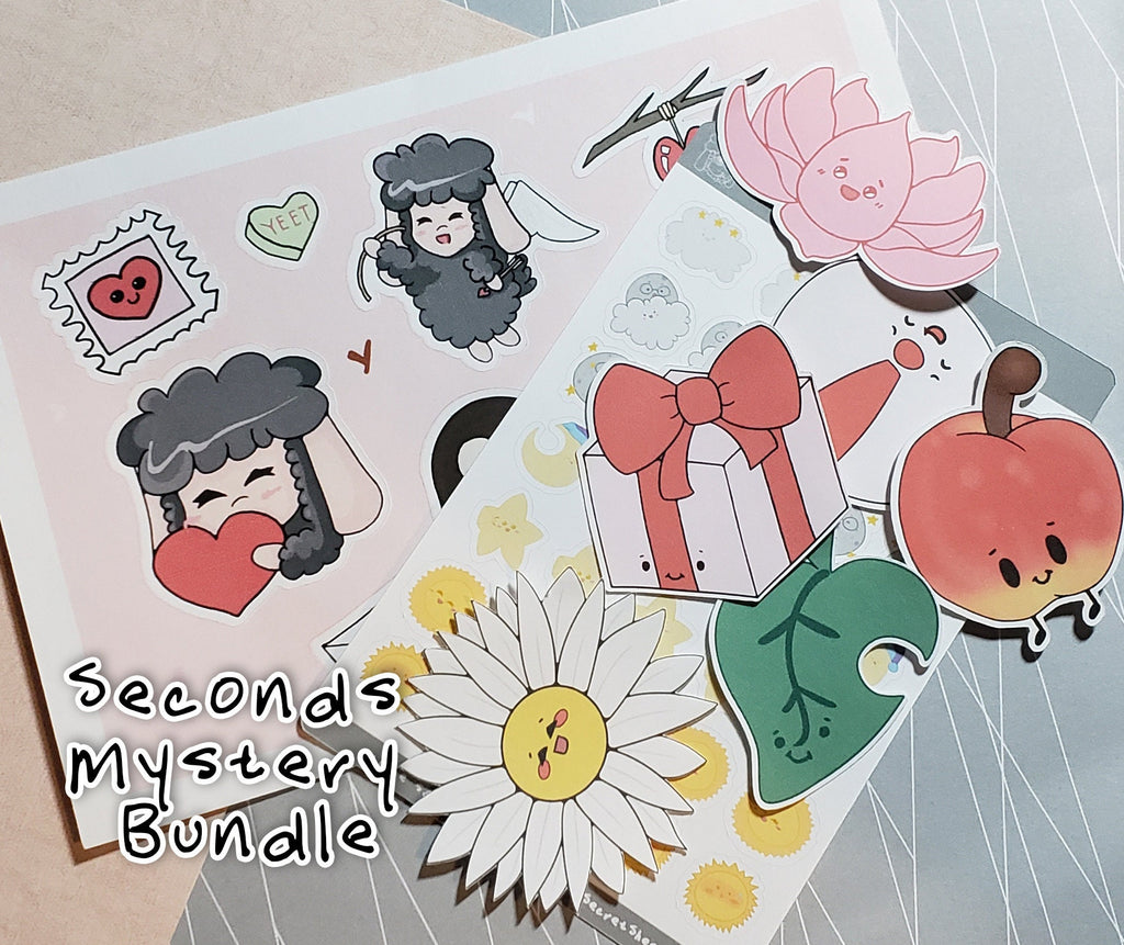 Cute Sticker Mystery Pack – B Grade Stickers with Retired, Miscut & Misprinted Designs