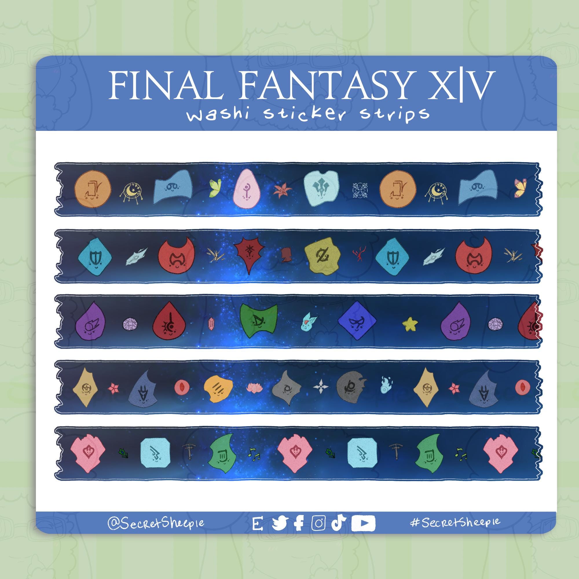 Job Stone Washi Tape Strips Sticker Sheet