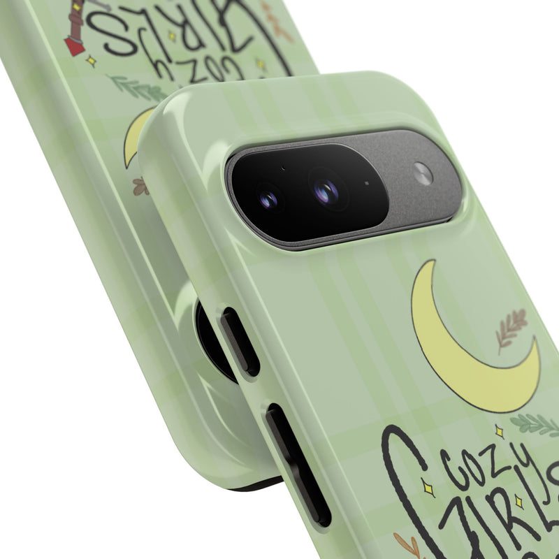 Cozy Girls Read Phone Case — Green Moonlit Reading Design