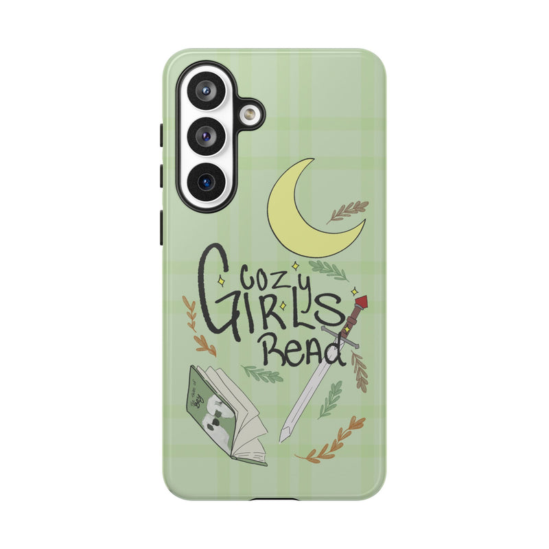 Cozy Girls Read Phone Case — Green Moonlit Reading Design