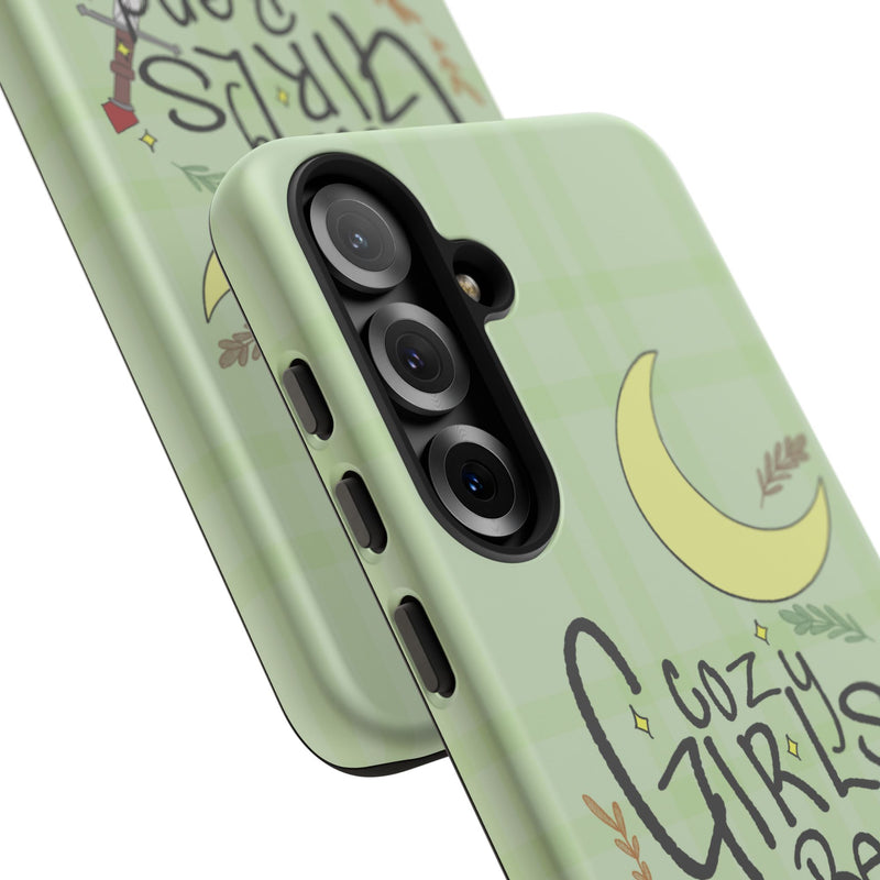 Cozy Girls Read Phone Case — Green Moonlit Reading Design
