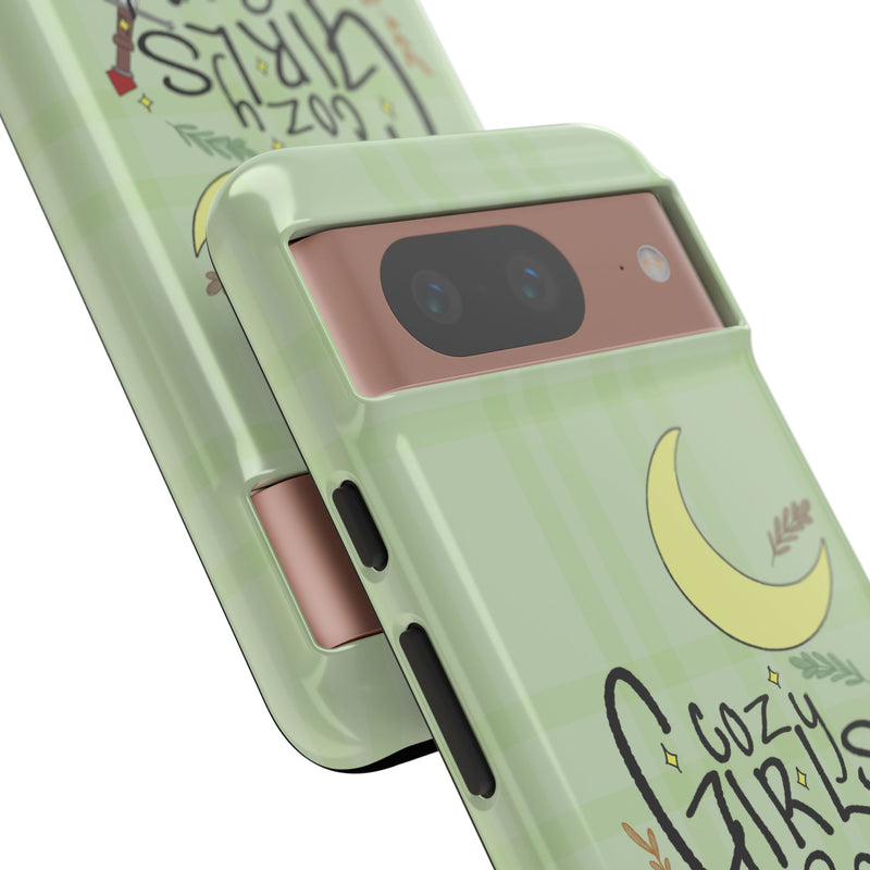 Cozy Girls Read Phone Case — Green Moonlit Reading Design