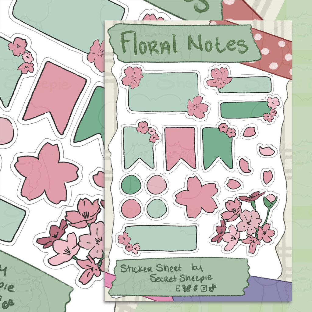 Floral Notes Sticker Sheet