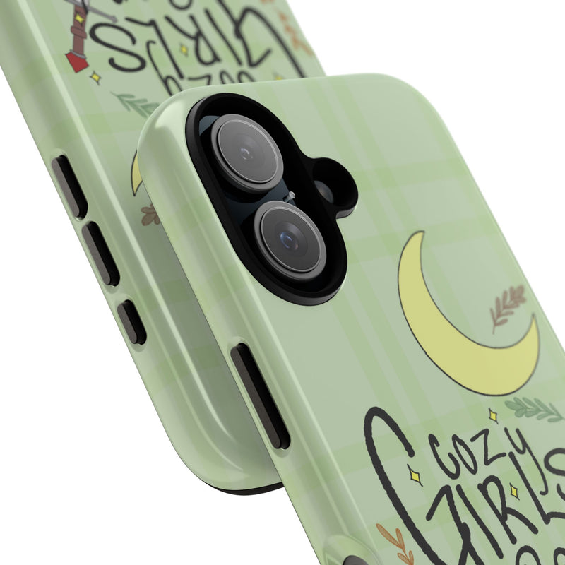 Cozy Girls Read Phone Case — Green Moonlit Reading Design