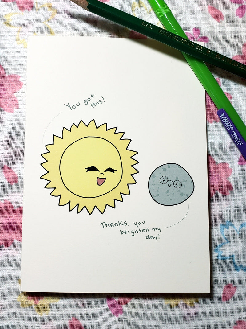Sun & Moon Pun Blank Greeting card
