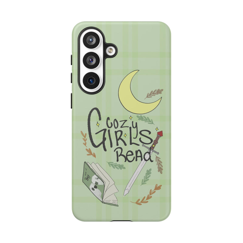 Cozy Girls Read Phone Case — Green Moonlit Reading Design