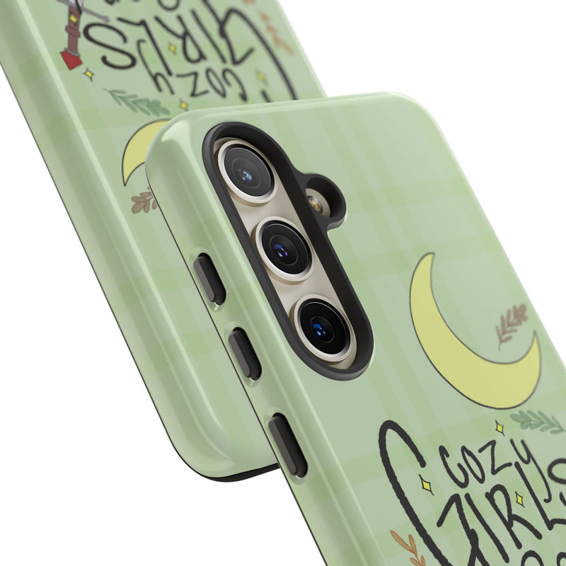 Cozy Girls Read Phone Case — Green Moonlit Reading Design